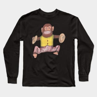 Monkey, Clapping Monkey, classic wind up toy. Long Sleeve T-Shirt